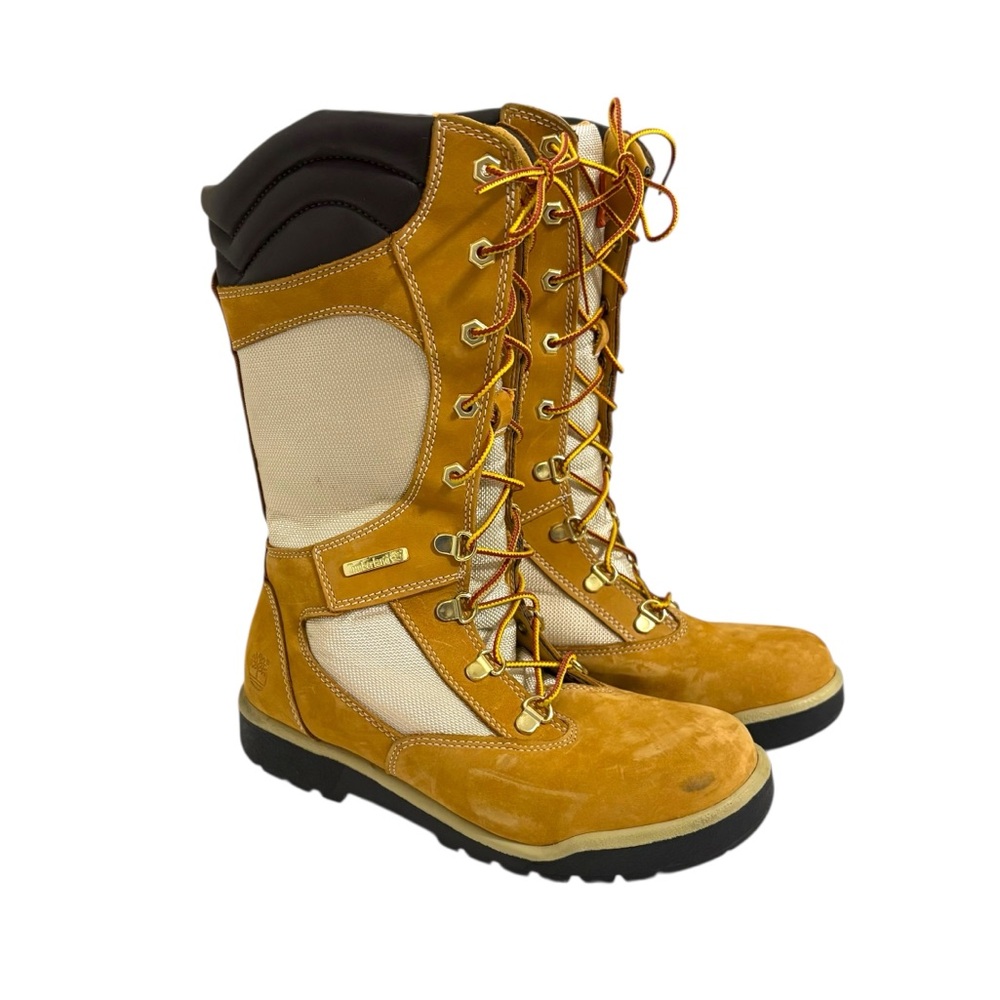 Timberland Women's Wheat and Beige Lace-Up Winter Rain Boots